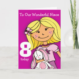 女の子の姪8th誕生日カード女の子らしパープル カード