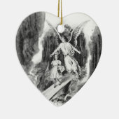 女の子の子供を守る天使 セラミックオーナメント (右)