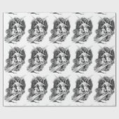 女の子の子供を守る天使 ラッピングペーパー (フラット)