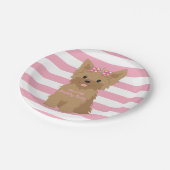 女の子の子犬の誕生会II ペーパープレート (アングル)