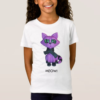 女の子の子猫のTシャツ Tシャツ
