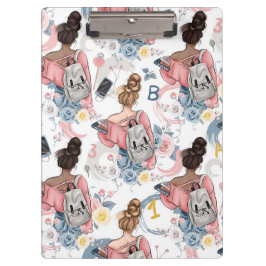 女の子の学校に戻るクリップボード クリップボード