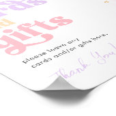 女の子の宇宙カードとギフトサイン ポスター (角)