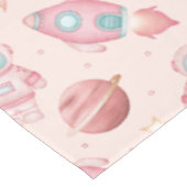 女の子の宇宙誕生日ピンクの宇宙飛行士 テーブルクロス (アングル)