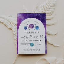 女の子の宇宙誕生日招待状 | 宇宙誕生日