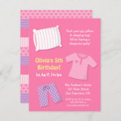 女の子の寝込み誕生日パーティー招待状 招待状 (正面/裏面)