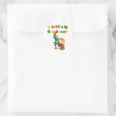 女の子の小さい庭師のTシャツおよびギフト ラウンドシール (バッグ)