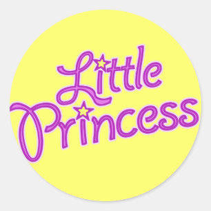 女の子の小さなお姫様のステッカー ラウンドシール