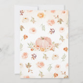 女の子の小さなかぼちゃのベイビーシャワー 招待状 (裏面)