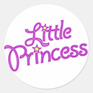 女の子の小さなプリンセスグラフィック文字シール ラウンドシール