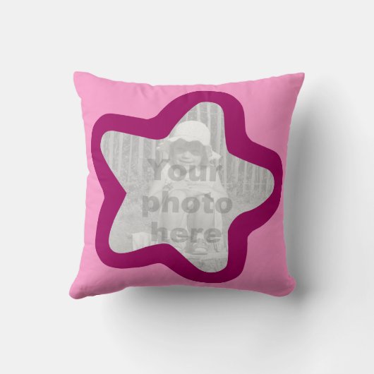 女の子の小さな星の王女の名前と写真の枕 クッション (裏面)