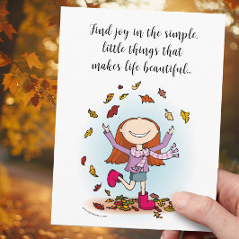 女の子の小さシンプルな事の中で喜びを見つ遊ける ポストカード