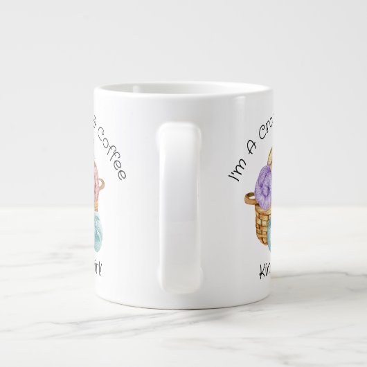 女の子の巨大なコーヒーマパーソナライズされたグのクロシェのようなものだ ジャンボコーヒーマグカップ (裏面)