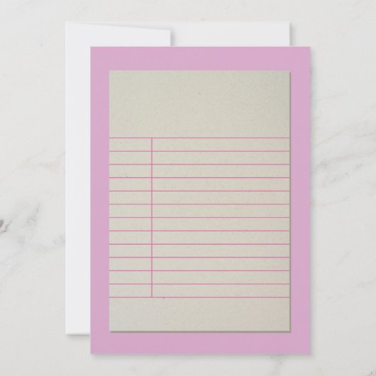 女の子の帯出券のベビーシャワーのピンクの招待状 招待状 (裏面)