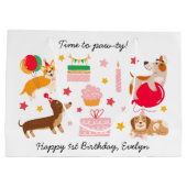 女の子の幸せ1st誕生日'レッツパーティ' ラージペーパーバッグ (裏面)