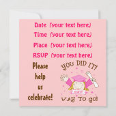 女の子の幼稚園/幼稚園の卒業パーティー 招待状 (裏面)