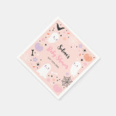 女の子の幽霊リトルブーはデューハロウィーン赤ちゃんシャワー スタンダードカクテルナプキン (角)