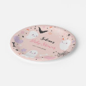 女の子の幽霊リトルブーはデューハロウィーン赤ちゃんシャワー ペーパープレート (アングル)