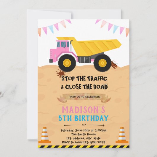 女の子の建築招待 招待状 (正面)