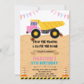 女の子の建設への招待 招待状 (正面)