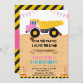 女の子の建設への招待 招待状 (正面/裏面)