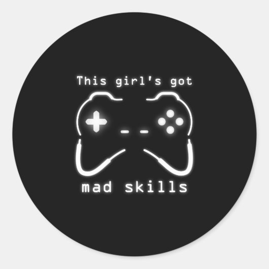 女の子の得不機嫌スキルビデオゲームコントローラーのクラス ラウンドシール (正面)
