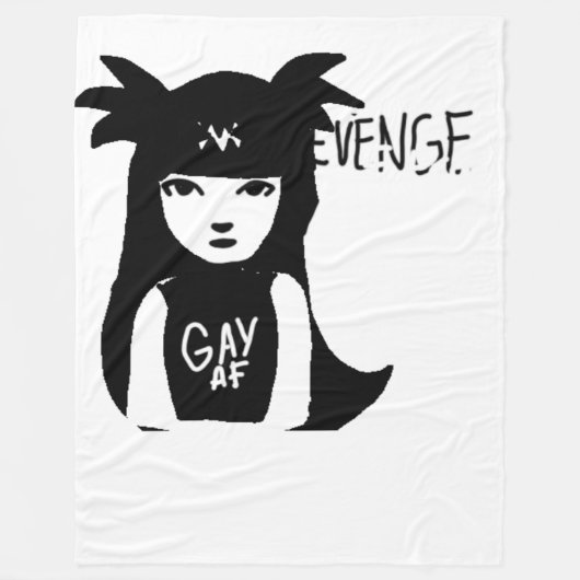女の子の復讐 フリースブランケット (正面)