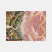 女の子の心のこもったパーソナライズされた視線 フリースブランケット (正面(横))