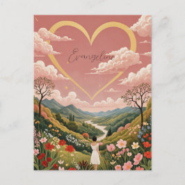 女の子の心のこもったパーソナライズされた視線 ポストカード