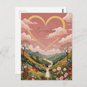 女の子の心のこもったパーソナライズされた視線 ポストカード (正面/裏面)