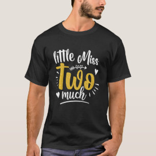 女の子の恋しく思Seの2歳の子供のLil' Twoの誕生日 Tシャツ