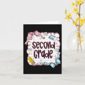 女の子の恋する小学2年生の新学期準備 カード (黄色い花)