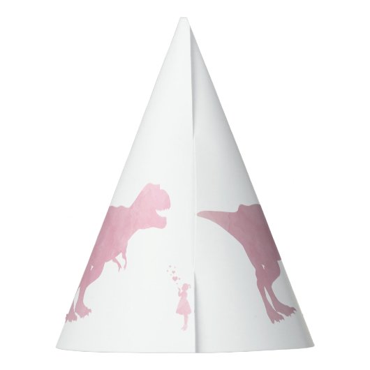 女の子の恐竜のパーティーの帽子-ガーリーなTRex パーティーハット (裏面)