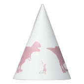 女の子の恐竜のパーティーの帽子-ガーリーなTRex パーティーハット (左)