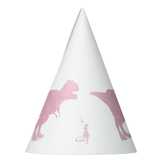 女の子の恐竜のパーティーの帽子-ガーリーなTRex パーティーハット (左)