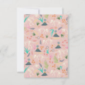 女の子の恐竜の化石の誕生日ピンクのお礼 サンキューカード (裏面)