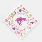 女の子の恐竜の誕生日パーティーパターンパープルディノ (コーナー)