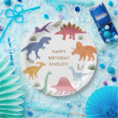 女の子の恐竜の誕生日パーティー ペーパープレート (パーティー)