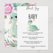 女の子の恐竜ピンク牡丹は言わないベビーカード