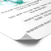 女の子の恐竜ピンク牡丹は言わないベビー招待状 ポスター (角)