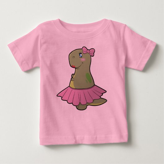 女の子の恐竜Tシャツレックス ベビーTシャツ (正面)