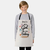 女の子の愛するベーキングの追加の名前 エプロン (着用した状態)