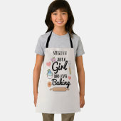 女の子の愛するベーキングの追加の名前 エプロン (インサイチュ)