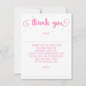 女の子の感謝メッセージ記入式サンキューノート ノートカード (正面)