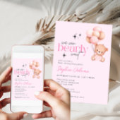 女の子の我々はbearly待つことができるテディベア赤ちゃんシャワー 招待状