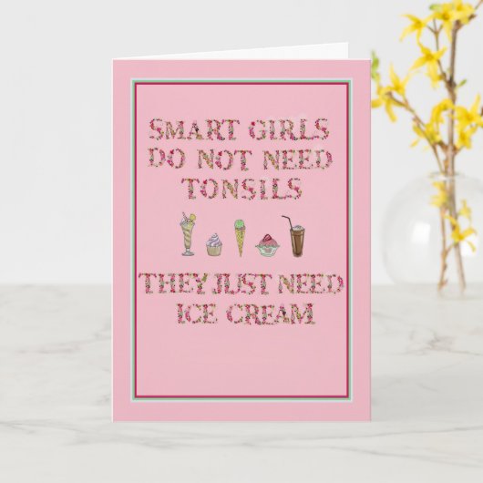 女の子の扁桃腺の取り外しのための健康なカードを得て下さい カード (黄色い花)