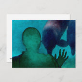 女の子の手ドルフィンバックgrunged ポストカード (正面/裏面)