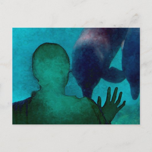 女の子の手ドルフィンバックgrunged ポストカード (正面)
