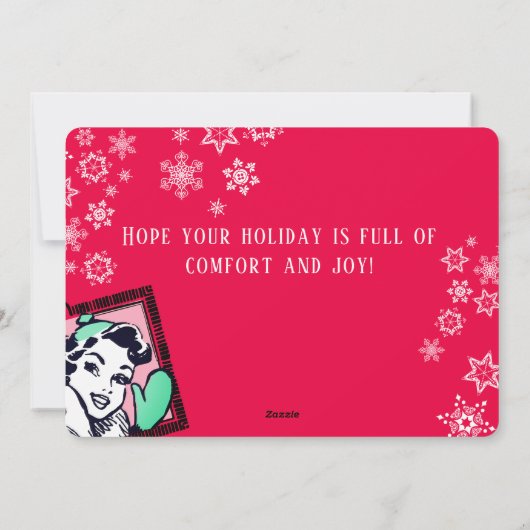 女の子の手作り編み物クロシェのクリスマスカード シーズンカード (裏面)