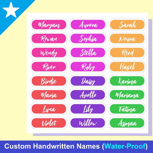 女の子の手書き名 | 24防水 シール